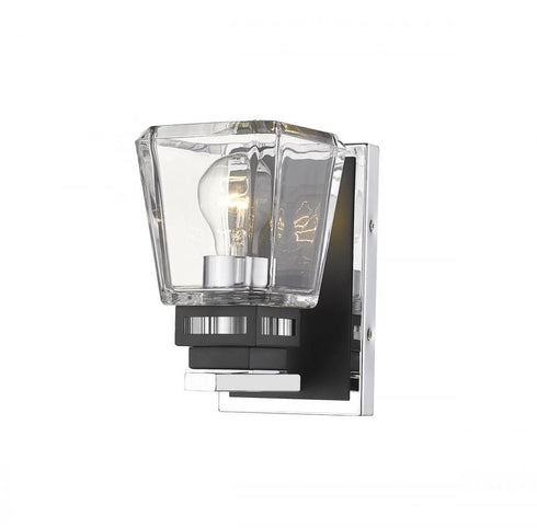 Z-Lite Jackson 1 Light Wall Sconce in Brushed Nickel + Matte Black Finish Model: 474-1S-BN-MB