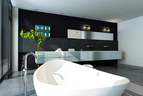 Z-Lite Jackson 2 Light Vanity in Chrome + Matte Black Finish Model: 474-2V-CH-MB
