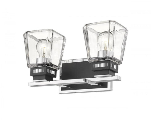 Z-Lite Jackson 2 Light Vanity in Chrome + Matte Black Finish Model: 474-2V-CH-MB
