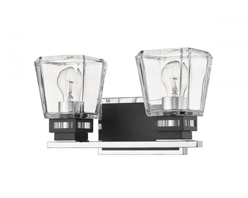 Z-Lite Jackson 2 Light Vanity in Chrome + Matte Black Finish Model: 474-2V-CH-MB