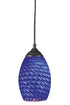 Z-Lite Jazz 1 Light Pendant in Sand Black Finish Model: 131-BLUE