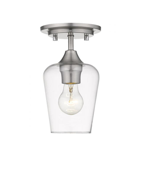 Z-Lite Joliet 1 Light Flush Mount in Brushed Nickel Finish Model: 473F1-BN