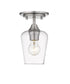 Z-Lite Joliet 1 Light Flush Mount in Brushed Nickel Finish Model: 473F1-BN