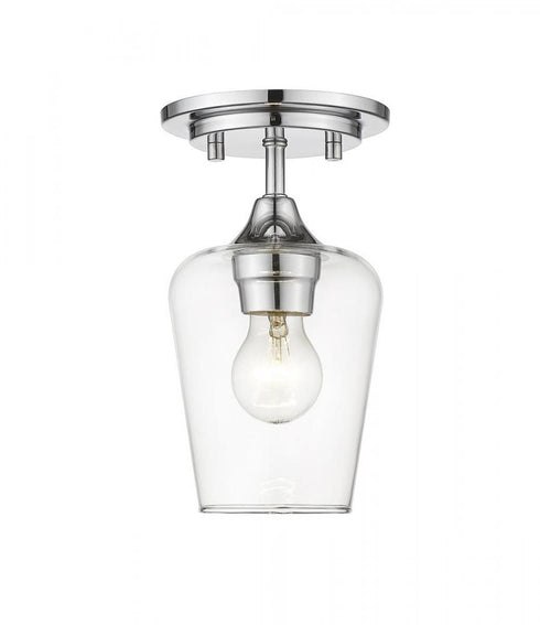 Z-Lite Joliet 1 Light Flush Mount in Brushed Nickel Finish Model: 473F1-BN