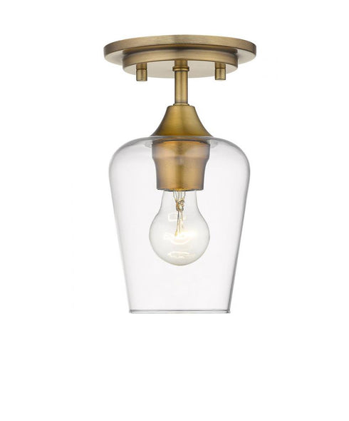 Z-Lite Joliet 1 Light Flush Mount in Brushed Nickel Finish Model: 473F1-BN