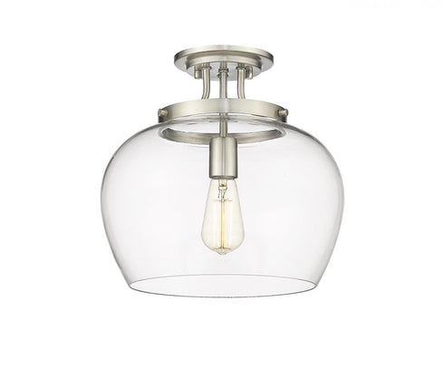 Z-Lite Joliet 1 Light Semi Flush Mount in Brushed Nickel Finish Model: 473SF13-BN