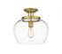 Z-Lite Joliet 1 Light Semi Flush Mount in Brushed Nickel Finish Model: 473SF13-BN