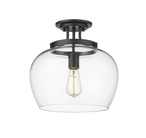 Z-Lite Joliet 1 Light Semi Flush Mount in Brushed Nickel Finish Model: 473SF13-BN