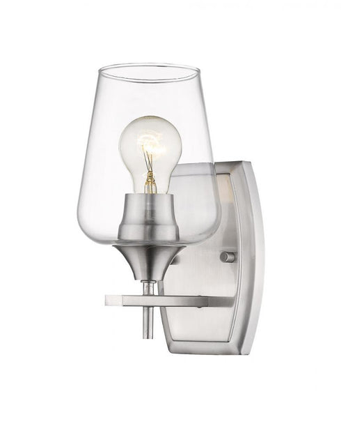 Z-Lite Joliet 1 Light Wall Sconce in Brushed Nickel Finish Model: 473-1S-BN