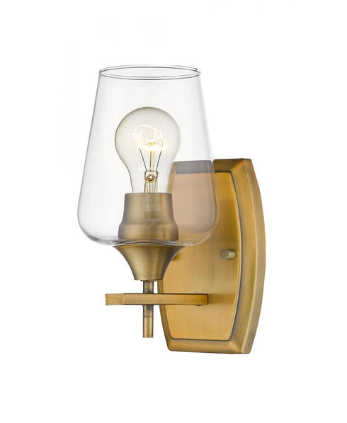 Z-Lite Joliet 1 Light Wall Sconce in Brushed Nickel Finish Model: 473-1S-BN