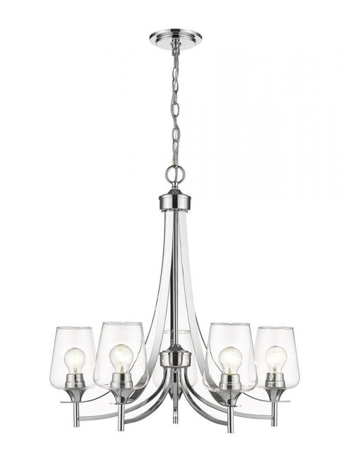 Z-Lite Joliet 5 Light Chandelier in Brushed Nickel Finish Model: 473-5BN