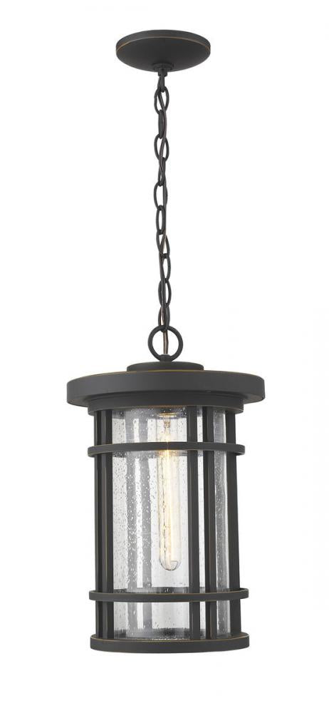 Z-Lite Jordan 1 Light Outdoor Chain Mount Ceiling Fixture in Black Finish Model: 570CHB-BK