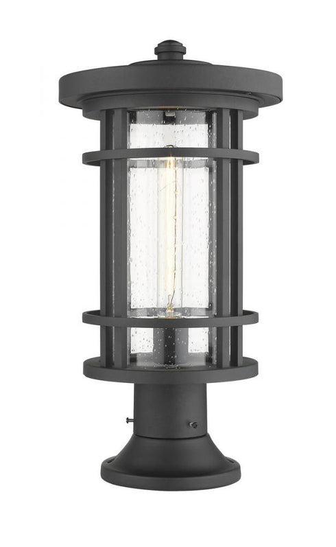 Z-Lite Jordan 1 Light Outdoor Pier Mounted Fixture in Black Finish Model: 570PHB-553PM-BK