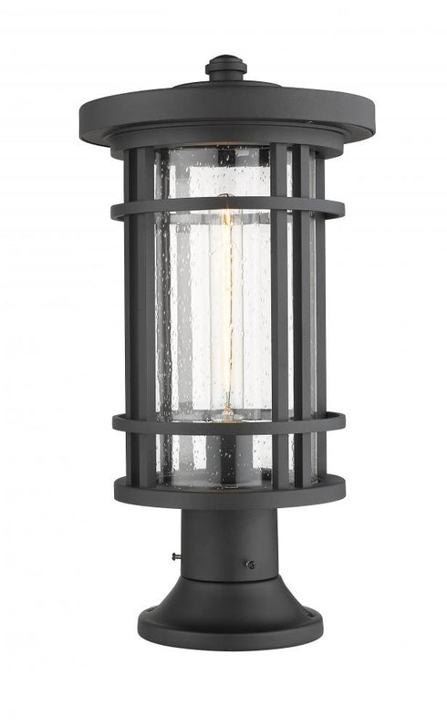 Z-Lite Jordan 1 Light Outdoor Pier Mounted Fixture in Black Finish Model: 570PHB-553PM-BK