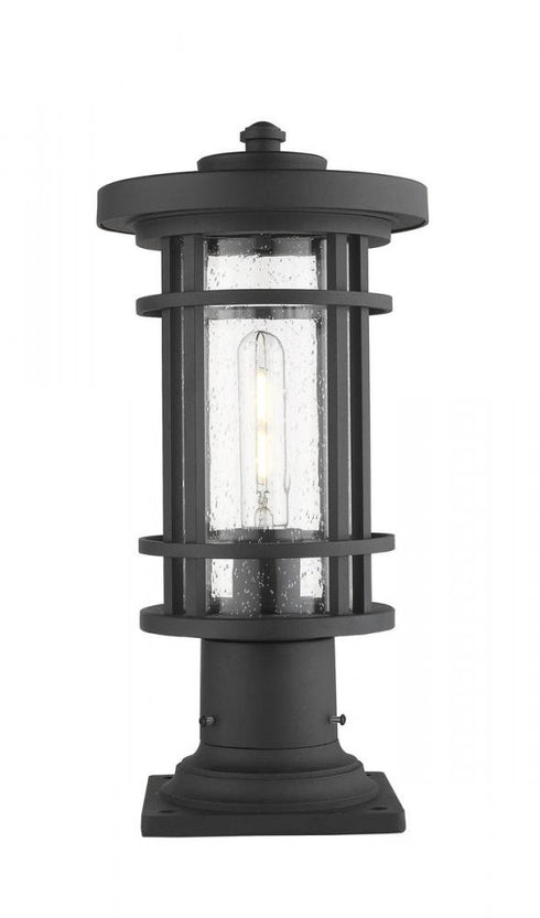 Z-Lite Jordan 1 Light Outdoor Pier Mounted Fixture in Black Finish Model: 570PHM-533PM-BK