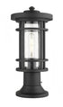 Z-Lite Jordan 1 Light Outdoor Pier Mounted Fixture in Black Finish Model: 570PHM-553PM-BK