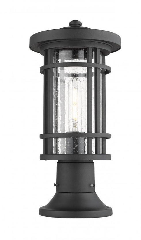 Z-Lite Jordan 1 Light Outdoor Pier Mounted Fixture in Black Finish Model: 570PHM-553PM-BK