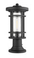 Z-Lite Jordan 1 Light Outdoor Pier Mounted Fixture in Black Finish Model: 570PHM-553PM-BK