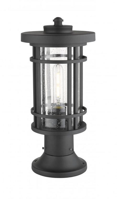 Z-Lite Jordan 1 Light Outdoor Pier Mounted Fixture in Black Finish Model: 570PHM-553PM-BK