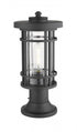 Z-Lite Jordan 1 Light Outdoor Pier Mounted Fixture in Black Finish Model: 570PHM-553PM-BK