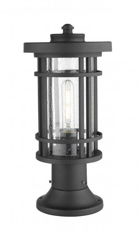 Z-Lite Jordan 1 Light Outdoor Pier Mounted Fixture in Black Finish Model: 570PHM-553PM-BK