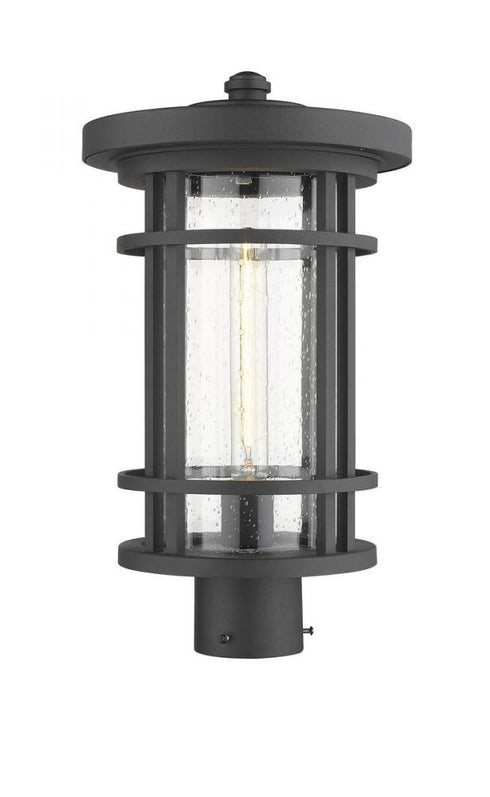 Z-Lite Jordan 1 Light Outdoor Post Mount Fixture in Black Finish Model: 570PHB-BK