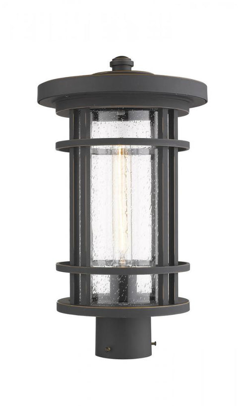 Z-Lite Jordan 1 Light Outdoor Post Mount Fixture in Black Finish Model: 570PHB-BK