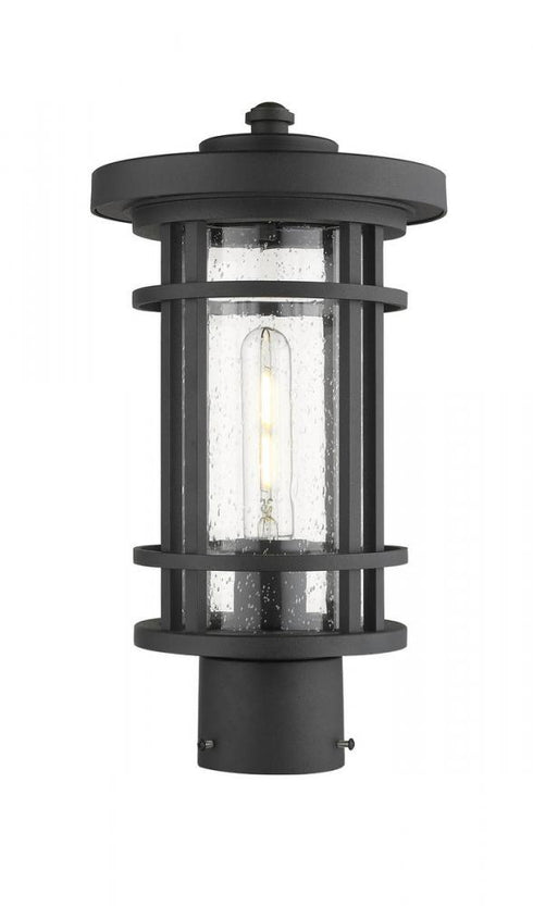 Z-Lite Jordan 1 Light Outdoor Post Mount Fixture in Black Finish Model: 570PHM-BK