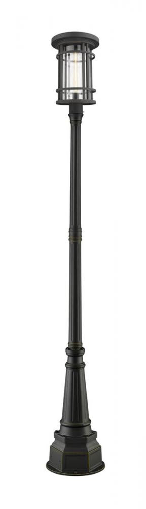Z-Lite Jordan 1 Light Outdoor Post Mounted Fixture in Black Finish Model: 570PHXL-564P-BK