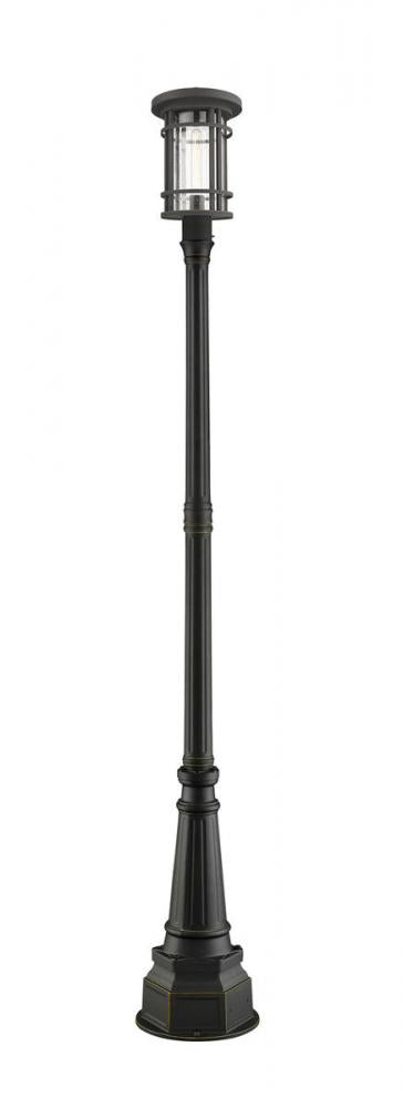 Z-Lite Jordan 1 Light Outdoor Post Mounted Fixture in Oil Rubbed Bronze Finish Model: 570PHB-564P-ORB