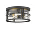 Z-Lite Jordan 3 Light Outdoor Flush Mount in Black Finish Model: 570F-BK