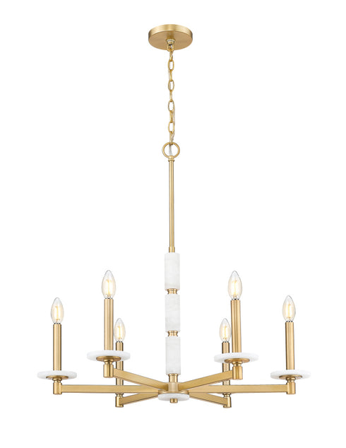 Z-Lite Kaden 6 Light Chandelier in Matte Black Finish Model: 3045-6MB