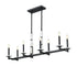 Z-Lite Kaden 8 Light Linear Chandelier in Matte Black Finish Model: 3045-8L-MB