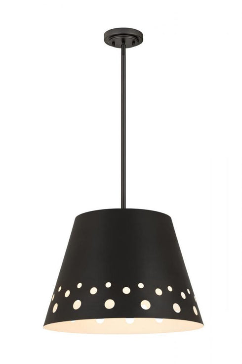 Z-Lite Katie 1 Light Chandelier in Matte Black Finish Model: 6014-18MB