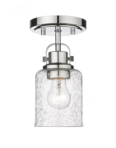 Z-Lite Kinsley 1 Light Flush Mount in Brushed Nickel Finish Model: 340F1-BN