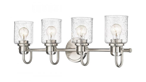 Z-Lite Kinsley 4 Light Vanity in Brushed Nickel Finish Model: 340-4V-BN