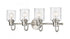 Z-Lite Kinsley 4 Light Vanity in Brushed Nickel Finish Model: 340-4V-BN