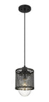 Z-Lite Kipton 1 Light Pendant in Matte Black Finish Model: 3037MP-MB