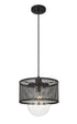 Z-Lite Kipton 1 Light Pendant in Matte Black Finish Model: 3037P11-MB