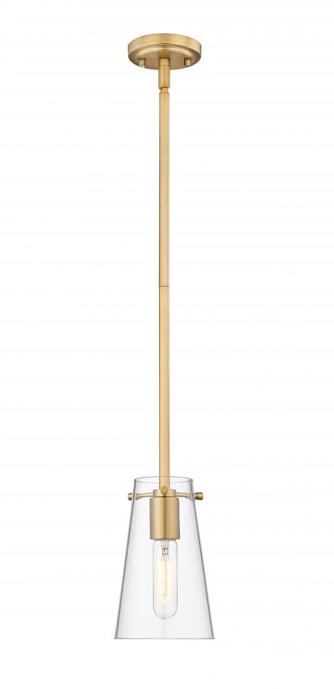 Z-Lite Kira 1 Light Pendant in Brushed Nickel Finish Model: 7508MP-ROD-BN