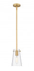 Z-Lite Kira 1 Light Pendant in Brushed Nickel Finish Model: 7508MP-ROD-BN