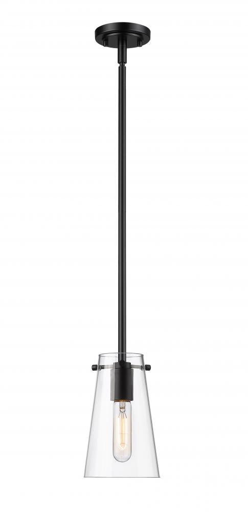 Z-Lite Kira 1 Light Pendant in Brushed Nickel Finish Model: 7508MP-ROD-BN
