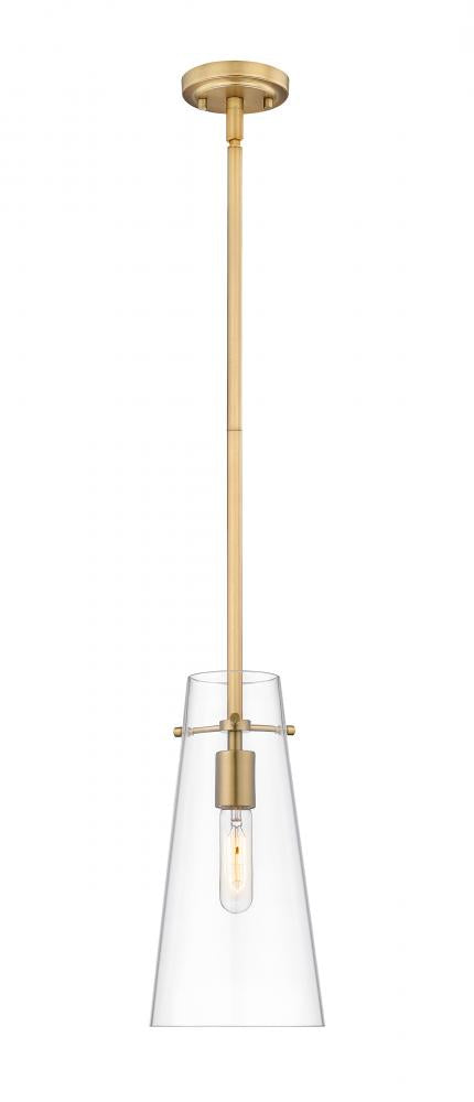 Z-Lite Kira 1 Light Pendant in Brushed Nickel Finish Model: 7508P-ROD-BN