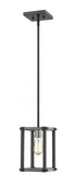 Z-Lite Kirkland 1 Light Pendant in Ashen Barnboard Finish Model: 472MPS-ABB