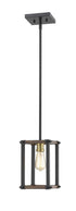 Z-Lite Kirkland 1 Light Pendant in Ashen Barnboard Finish Model: 472MPS-ABB