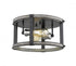 Z-Lite Kirkland 2 Light Flush Mount in Ashen Barnboard Finish Model: 472F2R-ABB