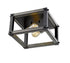 Z-Lite Kirkland 2 Light Flush Mount in Ashen Barnboard Finish Model: 472F2S-ABB