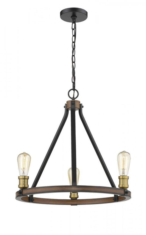 Z-Lite Kirkland 3 Light Chandelier in Ashen Barnboard Finish Model: 472-3ABB