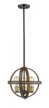 Z-Lite Kirkland 3 Light Pendant in Ashen Barnboard Finish Model: 472B14-ABB