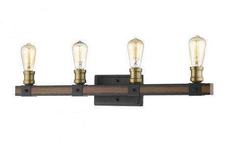 Z-Lite Kirkland 4 Light Vanity in Rustic Mahogany Finish Model: 472-4V-RM